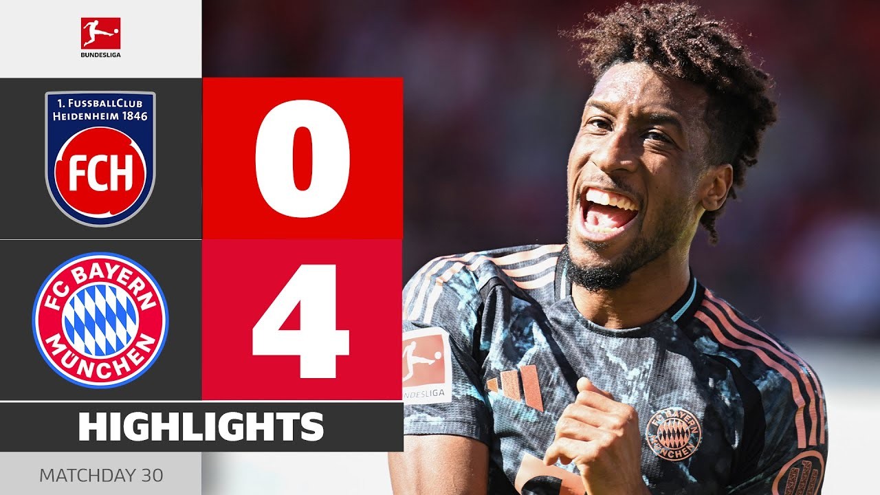 #ไฮไลท์ฟุตบอล [ ไฮเดนไฮม์ 0 - 4 บาเยิร์น มิวนิค ] บุนเดสลีก้า เยอรมัน 2025/20.4.68