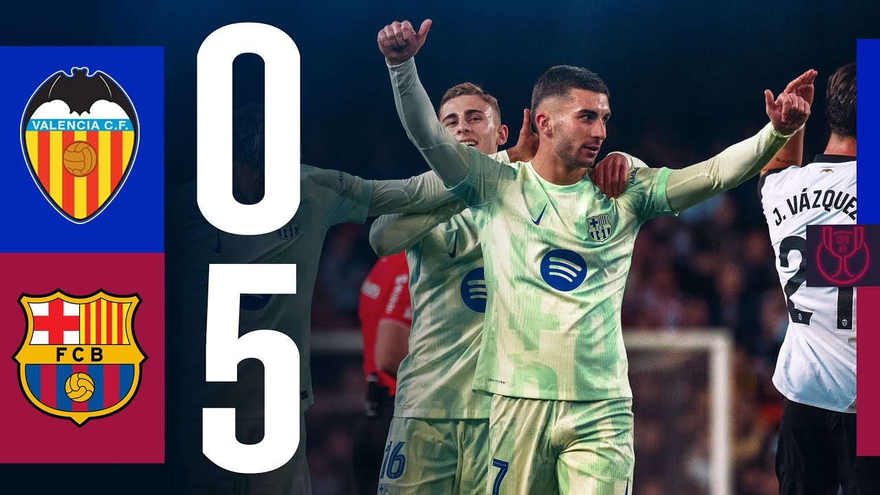 #ไฮไลท์ฟุตบอล [ บาเลนเซีย 0 - 5 บาร์เซโลน่า ] โคปา เดล เรย์ สเปน 2025/7.2.68