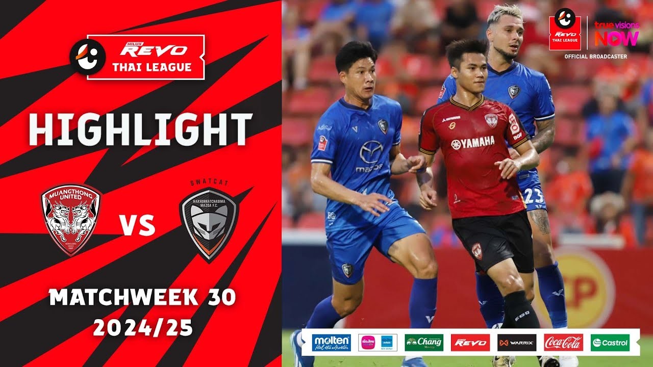 #ไฮไลท์ฟุตบอล [ เมืองทอง ยูไนเต็ด 2 - 0 นครราชสีมา เอฟซี ] ไฮลักซ์ รีโว่ ไทยลีก 2025/27.4.68